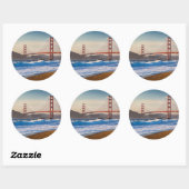 Die Golden Gate Bridge vom Baker Beach Runder Aufkleber (Blatt)