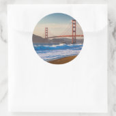 Die Golden Gate Bridge vom Baker Beach Runder Aufkleber (Tasche)