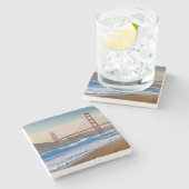 Die Golden Gate Bridge vom Baker Beach Steinuntersetzer (Seitenansicht)