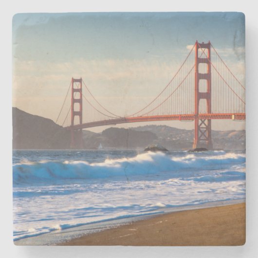 Die goldene Gate-Brücke vom Baker Beach Steinuntersetzer (Vorderseite)