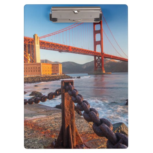 Die goldene Gate-Brücke von Fort Point Klemmbrett (Vorderseite)