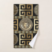 Die goldene griechische Medusa und der Schlüssel z Badhandtuch Set (Handtuch)