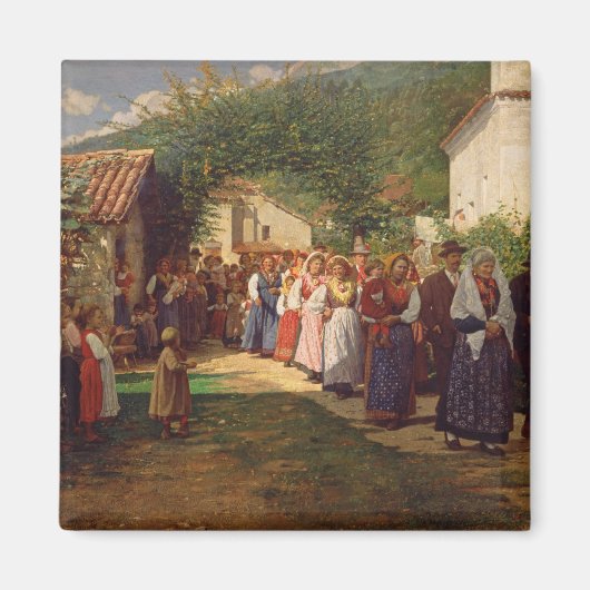 Die Goldene Hochzeit (Öl auf Leinwand) Magnet (Vorne)