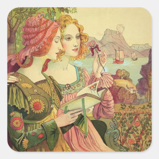 die Goldene Legende von 1897 von "L'Estampe Modern Quadratischer Aufkleber (Vorderseite)