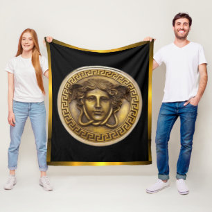 Die goldene Medusa - Gorgonen griechischer Schlüss Fleecedecke