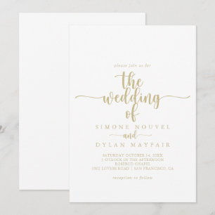 Die goldene Minimalistische Kalligrafie Einladung