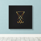 Die goldene Sigil Luzifers Leinwanddruck (Insitu (Holzboden))