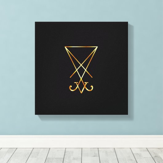 Die goldene Sigil Luzifers Leinwanddruck (Insitu (Holzboden))