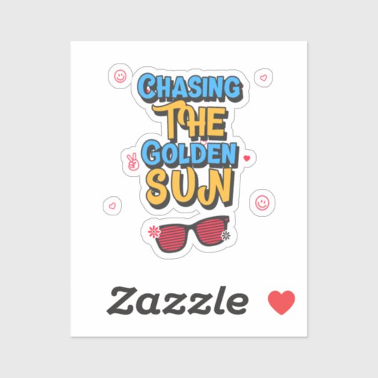 Die goldene Sonne jagen Aufkleber (Blatt)