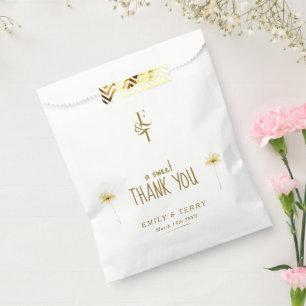 Die goldene Stunde blumenmonogramm Hochzeit danke Geschenktütchen