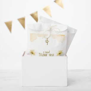 Die goldene Stunde blumenmonogramm Hochzeit danke Geschenktütchen