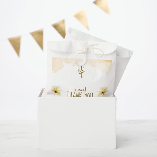 Die goldene Stunde blumenmonogramm Hochzeit danke Geschenktütchen (Party)