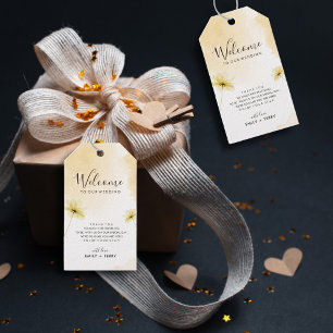 Die goldene Stunde Grace & Floral Wedding Willkomm Geschenkanhänger