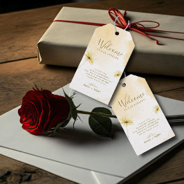 Die goldene Stunde Grace & Floral Wedding Willkomm Geschenkanhänger