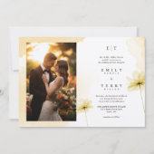 Die goldene Stunde Grace Foto & Monogramm Hochzeit Einladung (Vorderseite)