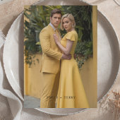 Die goldene Stunde Grace Foto & Monogramm Hochzeit Einladung