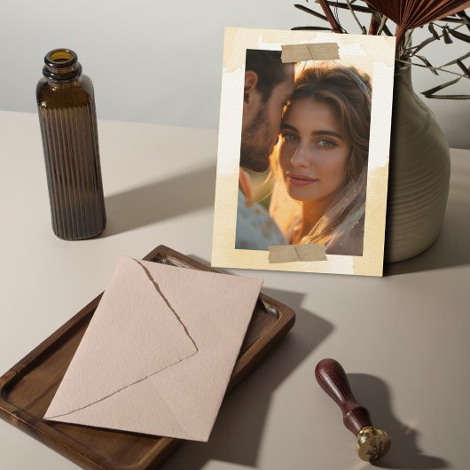 Die goldene Stunde Grace Foto & Monogramm Hochzeit Einladung