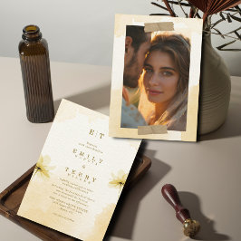 Die goldene Stunde Grace Foto & Monogramm Hochzeit Einladung