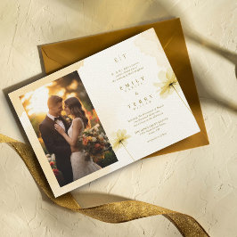Die goldene Stunde Grace Foto & Monogramm Hochzeit Einladung
