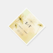 Die goldene Stunde Grace & Monogram Blumenhochzeit Serviette (Ecke)