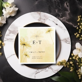 Die goldene Stunde Grace & Monogram Blumenhochzeit Serviette