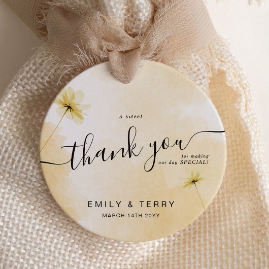 Die Goldene Stunde Hochzeit mit Blumen und Grace Geschenkanhänger