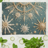 Die goldene Verkleidung des Winters: Eine Snowflak Geschirrtuch (Gefaltet)