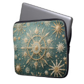 Die goldene Verkleidung des Winters: Eine Snowflak Laptopschutzhülle (Vorderseite Links)