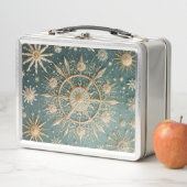 Die goldene Verkleidung des Winters: Eine Snowflak Metall Brotdose (Beispiel)