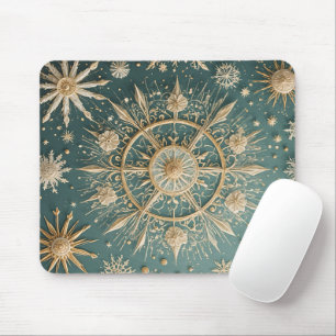 Die goldene Verkleidung des Winters: Eine Snowflak Mousepad