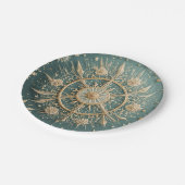 Die goldene Verkleidung des Winters: Eine Snowflak Pappteller (Schrägansicht)