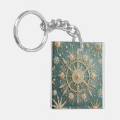 Die goldene Verkleidung des Winters: Eine Snowflak Schlüsselanhänger (Vorderseite links)