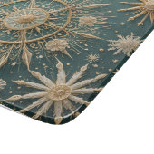 Die goldene Verkleidung des Winters: Eine Snowflak Schneidebrett (Ecke)