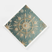 Die goldene Verkleidung des Winters: Eine Snowflak Serviette (Ecke)