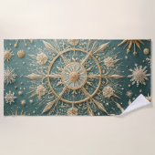 Die goldene Verkleidung des Winters: Eine Snowflak Strandtuch (Vorderseite)