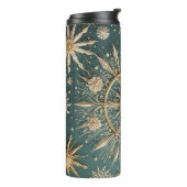 Die goldene Verkleidung des Winters: Eine Snowflak Thermosbecher (Nach links gedreht)