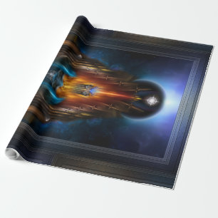 Die goldene Vision des Fraktals Arsencia Kunst Geschenkpapier