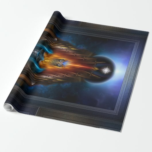 Die goldene Vision des Fraktals Arsencia Kunst Geschenkpapier (Ungerollt)