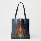 Die goldene Vision des Fraktals Arsencia Kunst Tasche (Vorderseite)