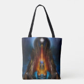 Die goldene Vision des Fraktals Arsencia Kunst Tasche (Rückseite)