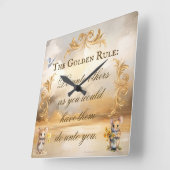 Die goldene Wall-Uhr Quadratische Wanduhr (Winkel)