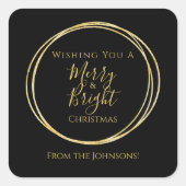 Die goldene Weihnachtsfamilie Quadratischer Aufkleber (Vorderseite)