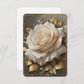 Die goldene, weiße Rosenkunst Dankeskarte (Vorne/Hinten)