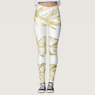 Die goldene Welt der modernen glänzenden Leggings