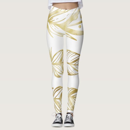 Die goldene Welt der modernen glänzenden Leggings (Vorderseite)