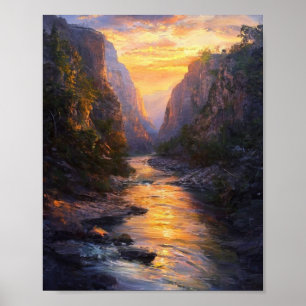 Die goldenen Adern des alten Canyons Poster
