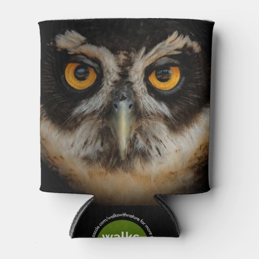 Die goldenen Augen eines spektakulären Eule Dosenkühler (Vorderseite)