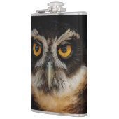 Die goldenen Augen eines spektakulären Eule Flachmann (Links)