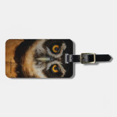 Die goldenen Augen eines spektakulären Eule Gepäckanhänger (Vorderseite horizontal)