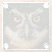 Die goldenen Augen eines spektakulären Eule Glasuntersetzer (Rückseite)